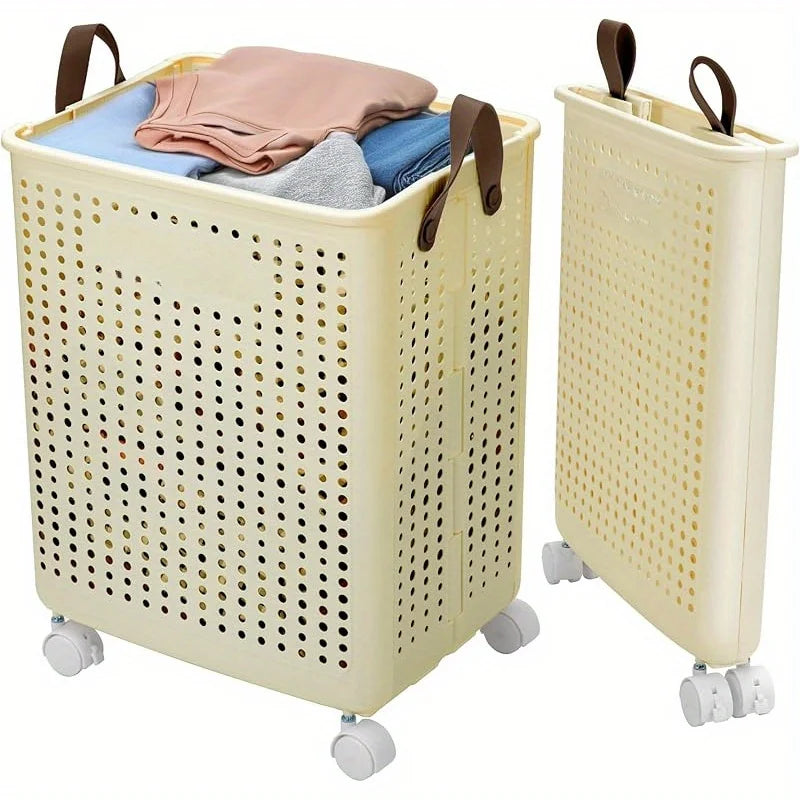XL foldable laundry basket with wheels