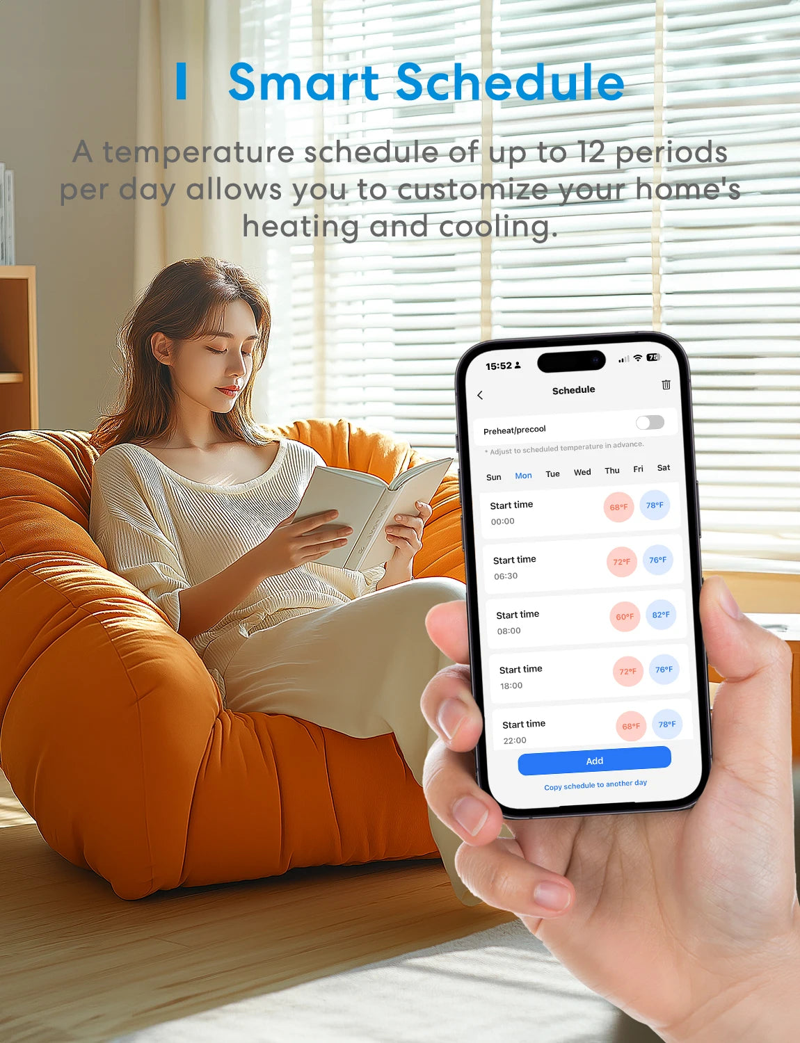 Smart Wi-Fi thermostat compatible with Alexa and HomeKit