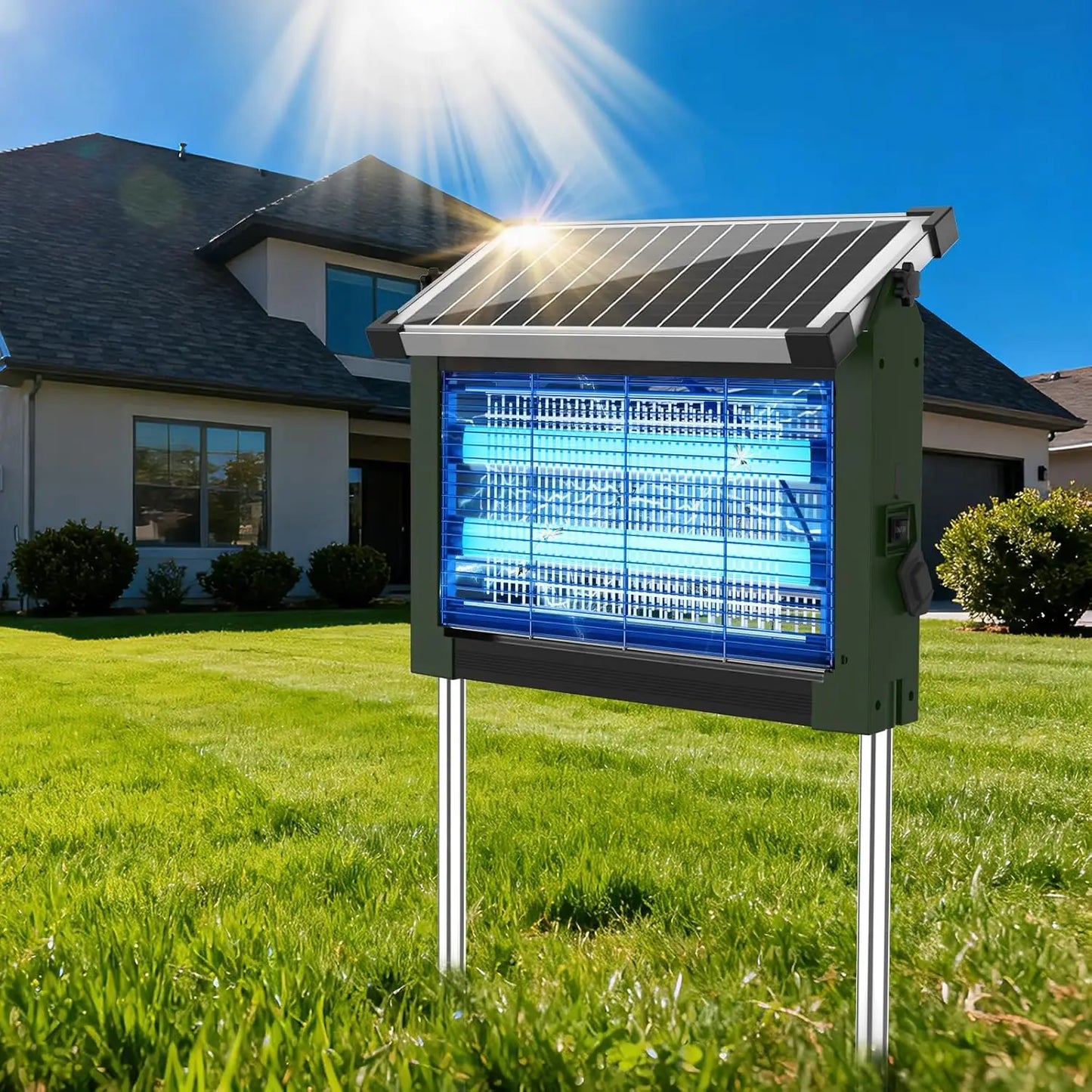 Solar bug zapper with waterproof design