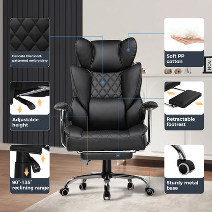 Ergonomic big and tall gaming chair with footrest