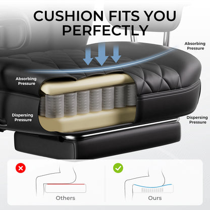 Ergonomic big and tall gaming chair with footrest