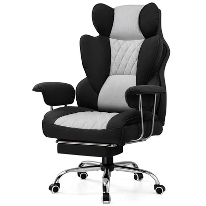 Ergonomic big and tall gaming chair with footrest