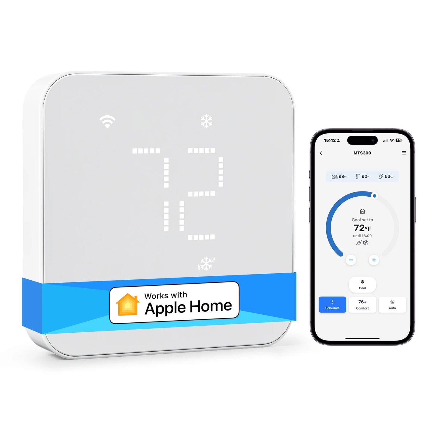 Smart Wi-Fi thermostat compatible with Alexa and HomeKit