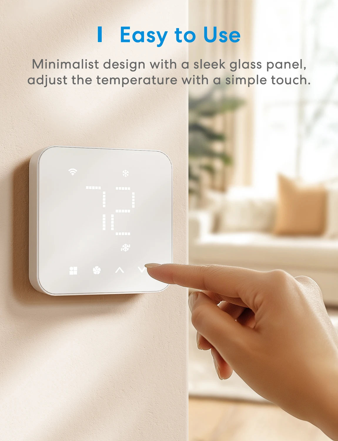 Smart Wi-Fi thermostat compatible with Alexa and HomeKit