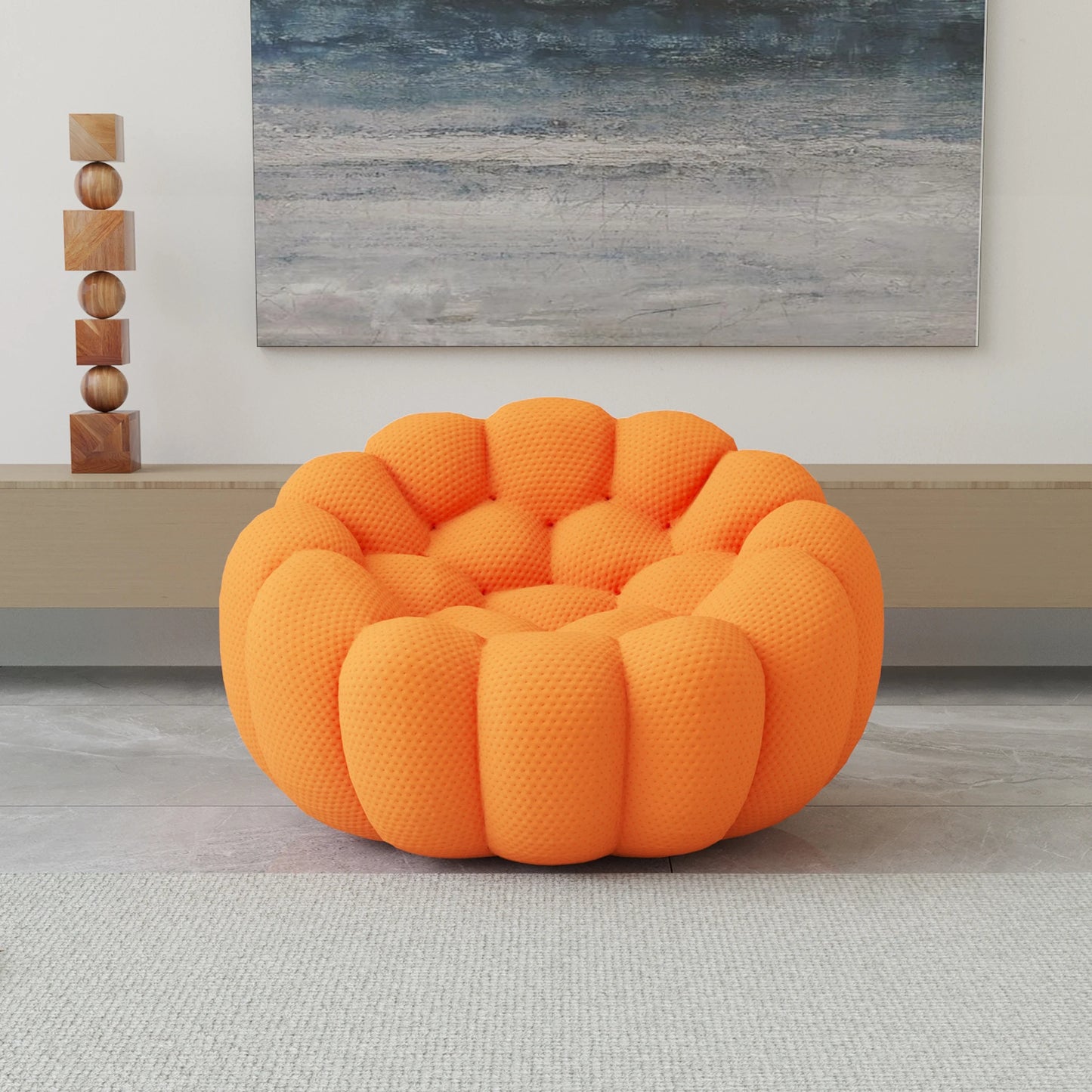 Oversized football-shaped boneless bubble couch chair