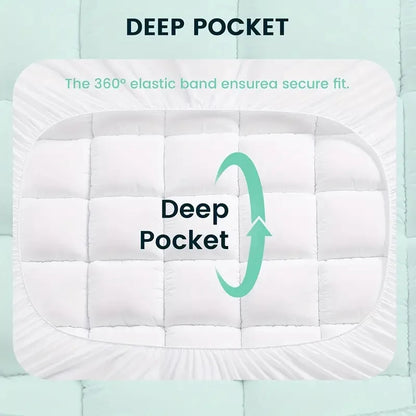 Extra thick cooling mattress topper with deep pockets