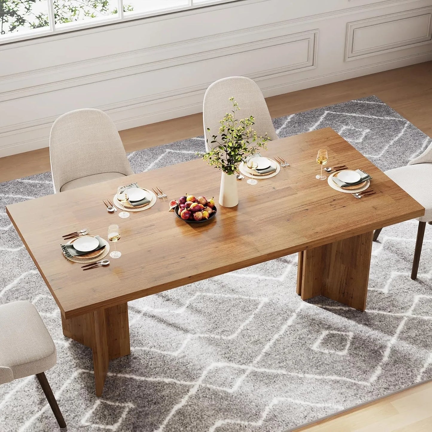 Farmhouse dining table for four to six