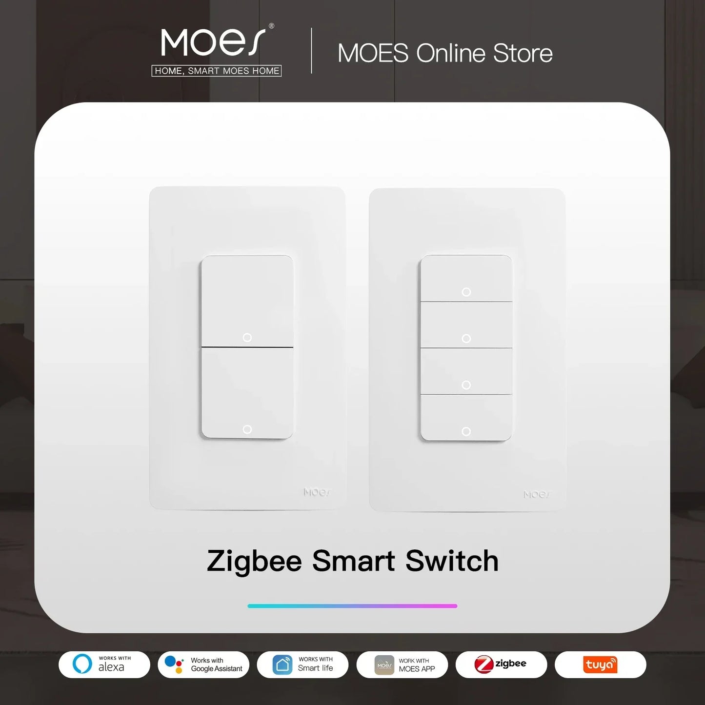 Smart ZigBee wall light switch for Alexa and Google Home