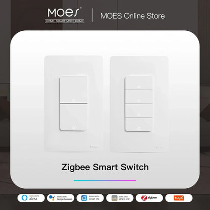 Smart ZigBee wall light switch for Alexa and Google Home