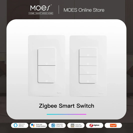 Smart ZigBee wall light switch for Alexa and Google Home