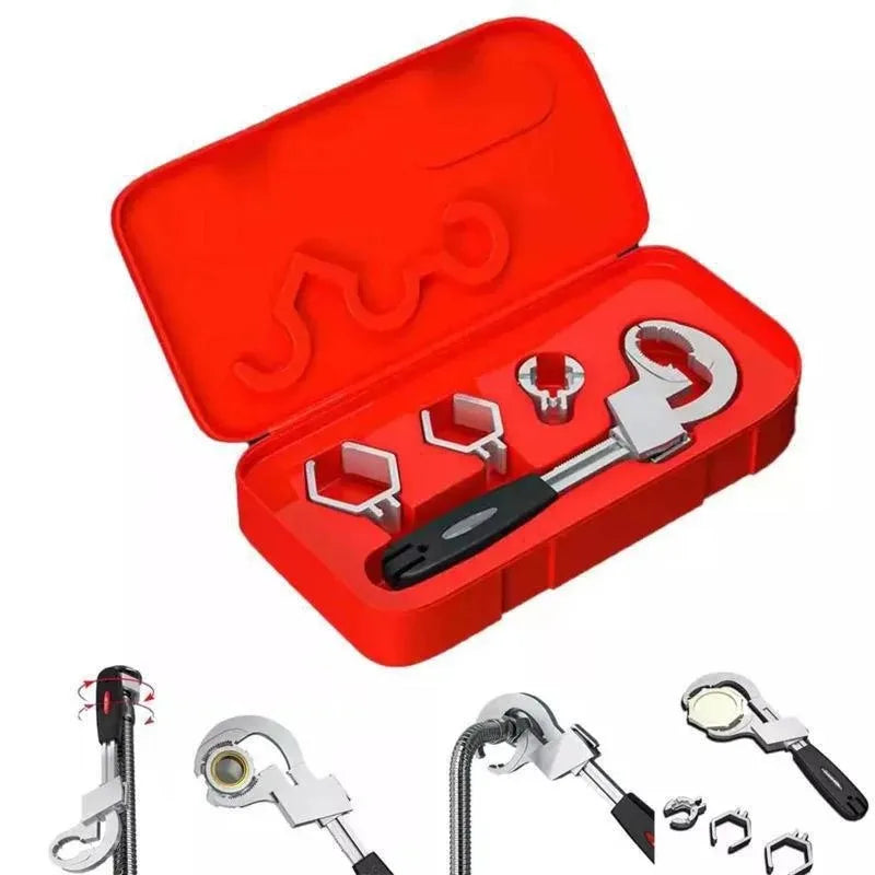 Adjustable water pipe and faucet repair wrench