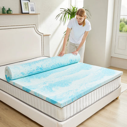 Soft gel cooling memory foam mattress topper
