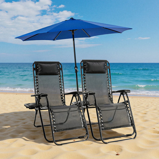 Set of two zero gravity recliner lounge chairs