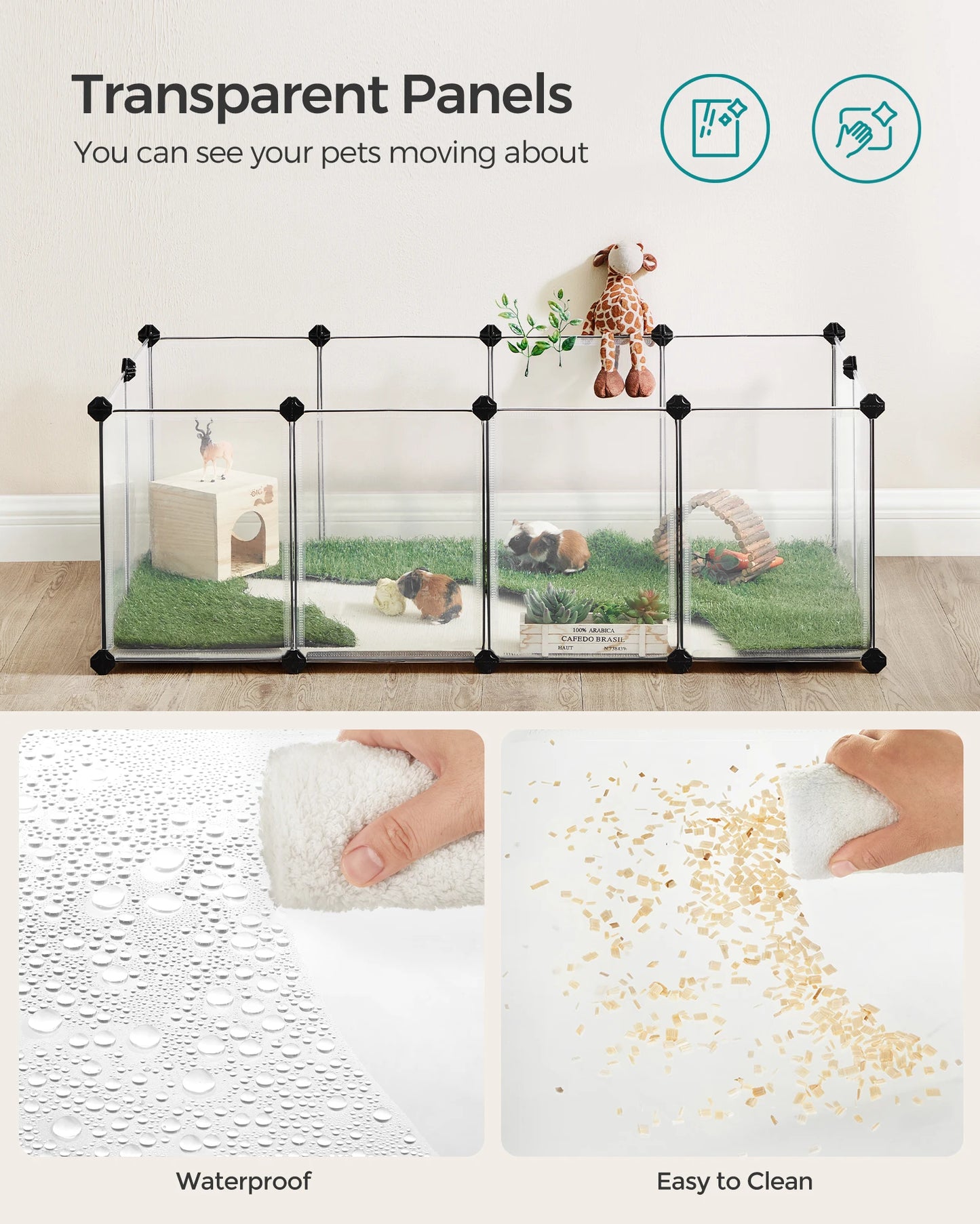 20-panel indoor pet playpen with floor mat