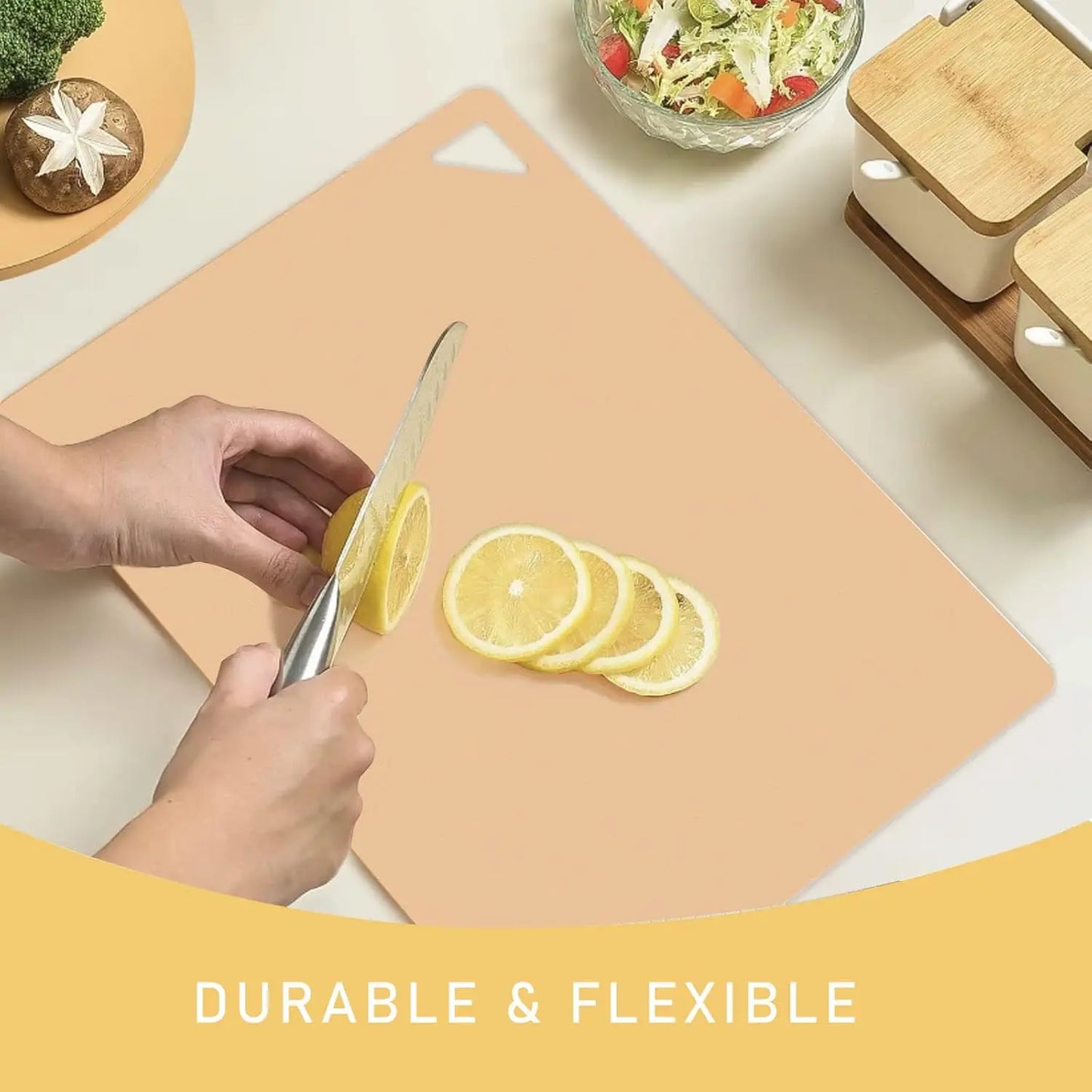 Flexible non-slip cutting board set