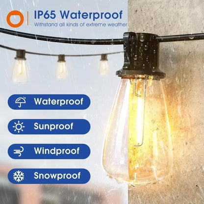 Waterproof dimmable shatterproof outdoor LED string lights