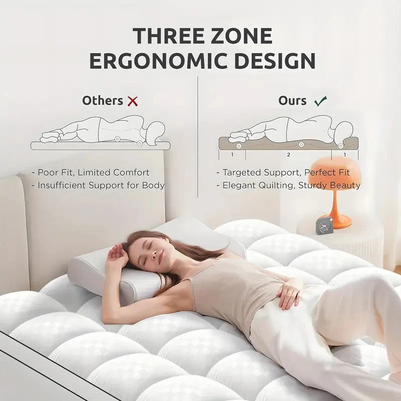 Extra thick cooling mattress topper with deep pockets