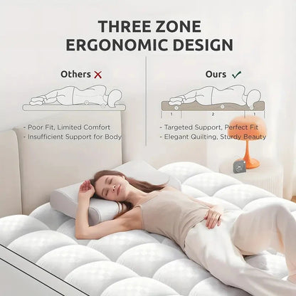 Extra thick cooling mattress topper with deep pockets