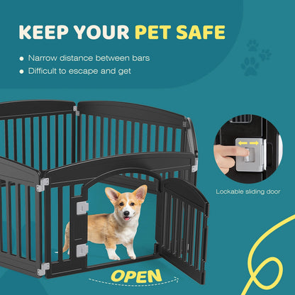 Expandable six-panel portable dog playpen fence