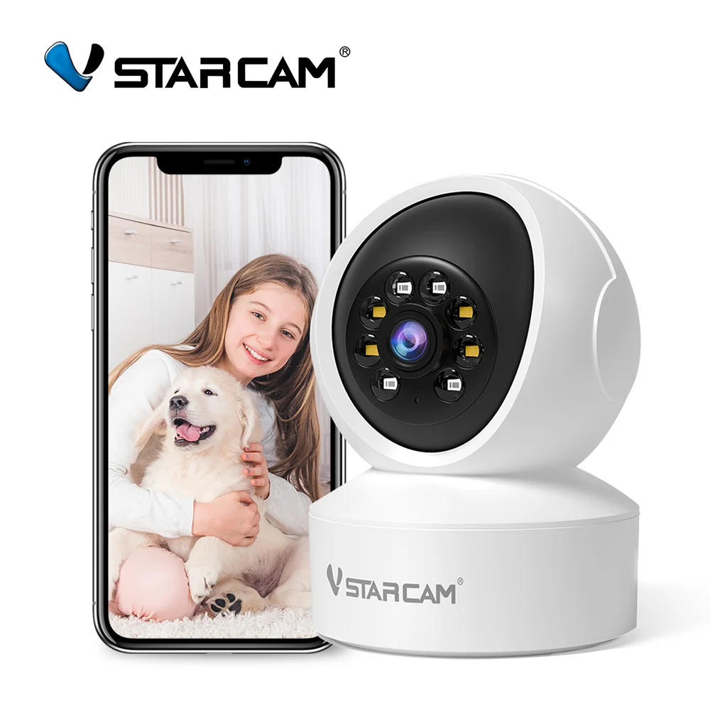 360° indoor security camera with night vision