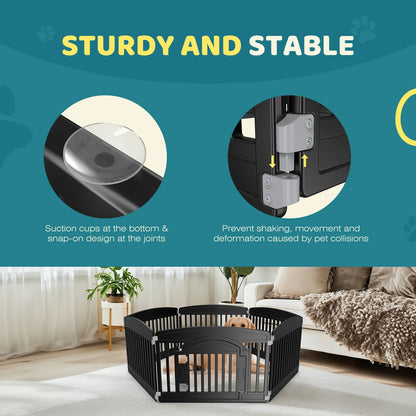 Expandable six-panel portable dog playpen fence