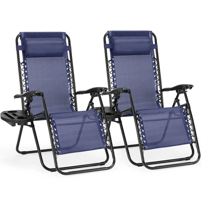 Set of two zero gravity recliner lounge chairs