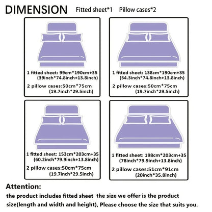 3-piece plaid fitted sheet set with pillowcases