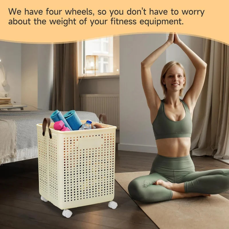 XL foldable laundry basket with wheels