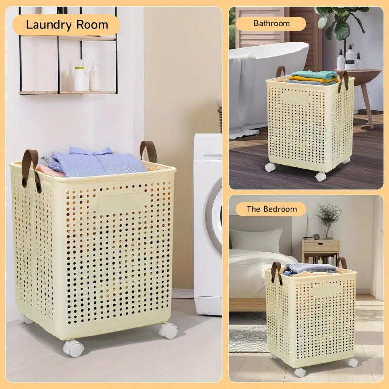 XL foldable laundry basket with wheels