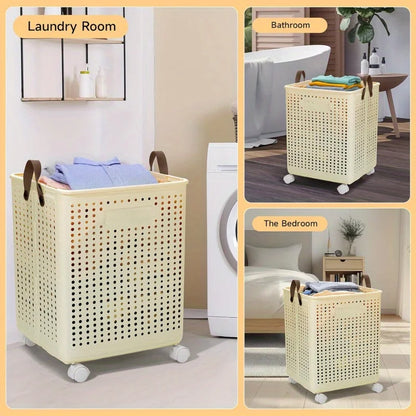 XL foldable laundry basket with wheels