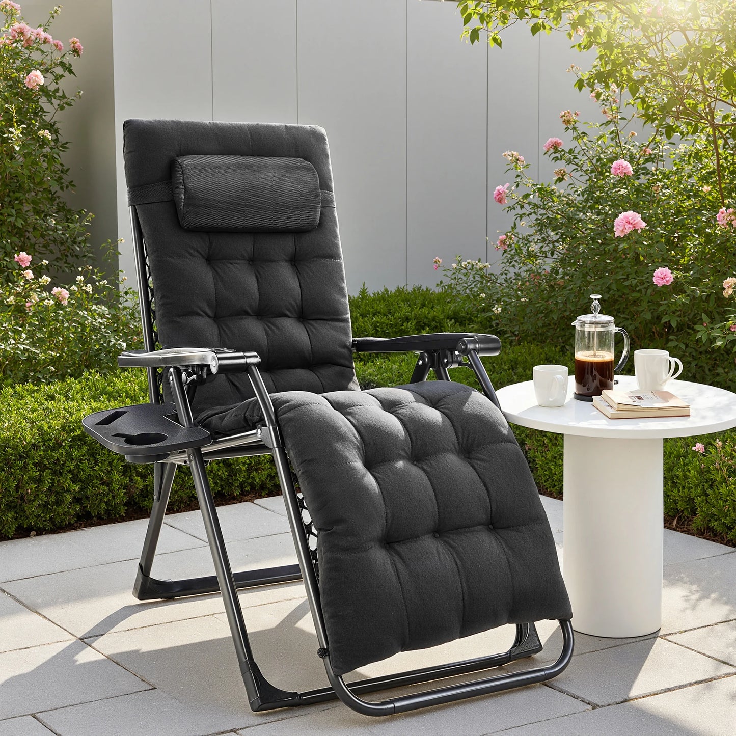 Set of two zero gravity recliner lounge chairs