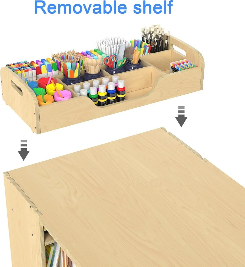 Kids art table and chairs with storage