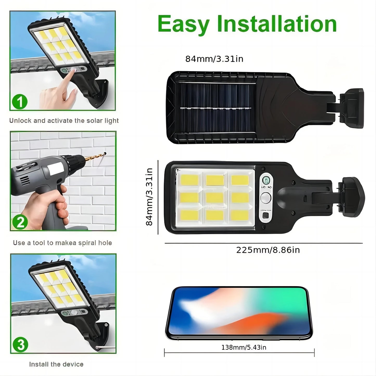 Solar Street Lights - Remote Control and Motion Sensor,