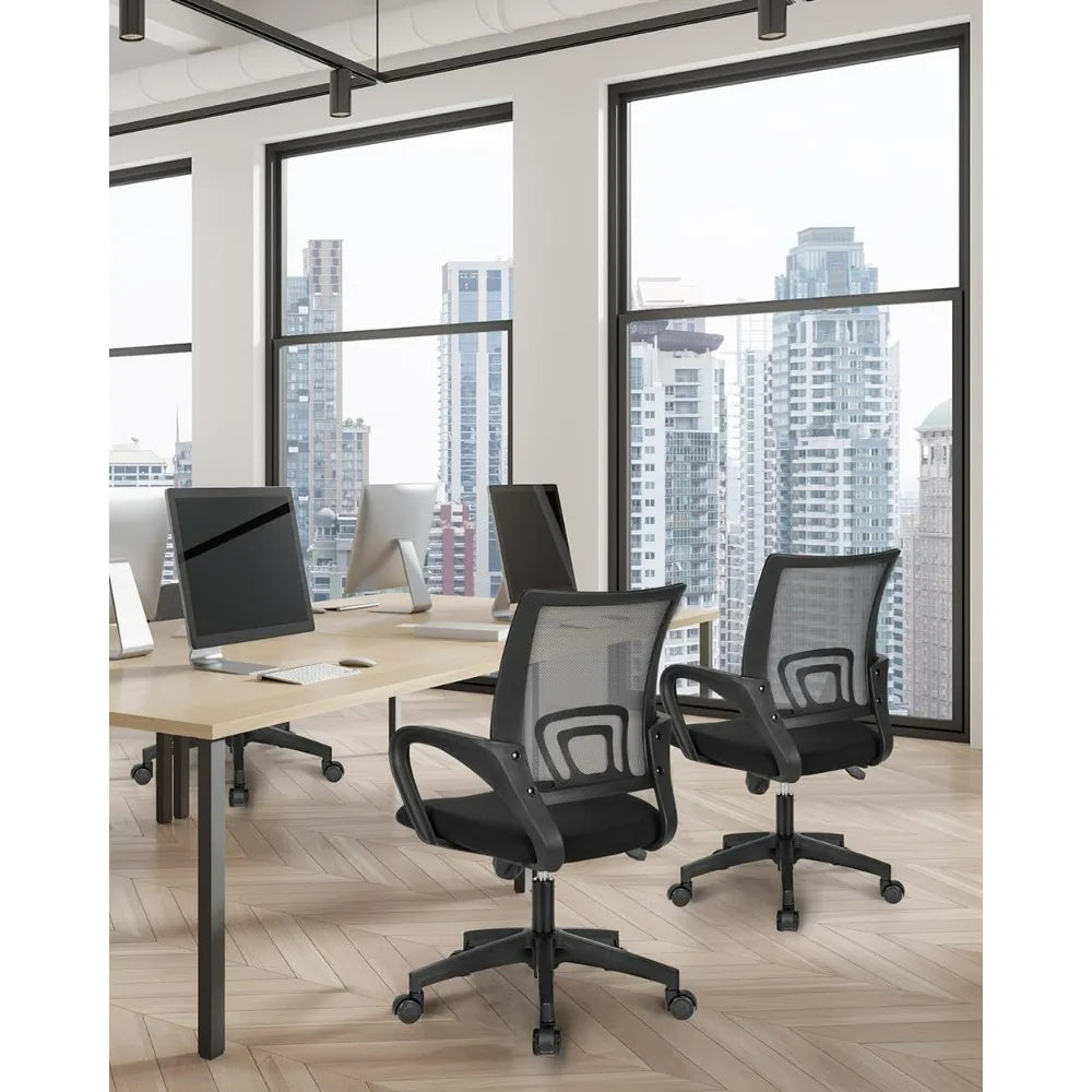 Mid-back mesh office chair with lumbar support