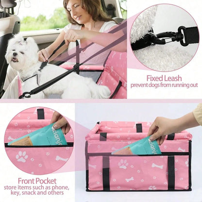 Foldable waterproof dog booster car seat