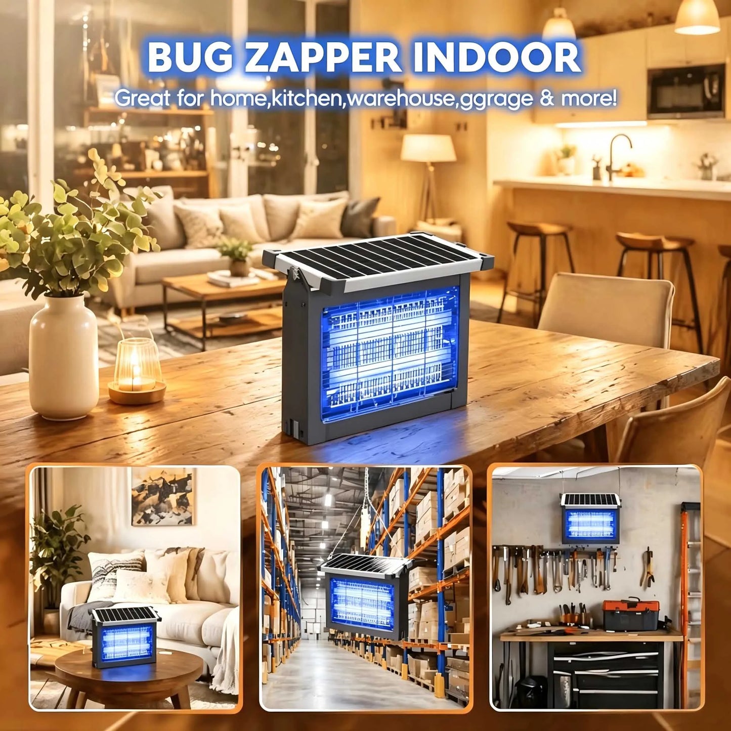 Solar bug zapper with waterproof design