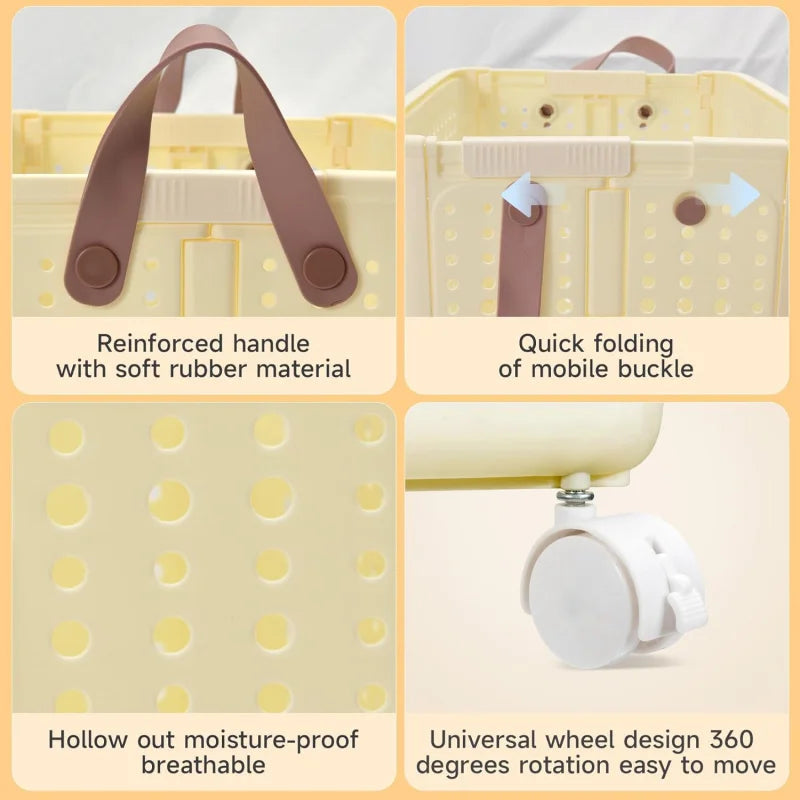 XL foldable laundry basket with wheels