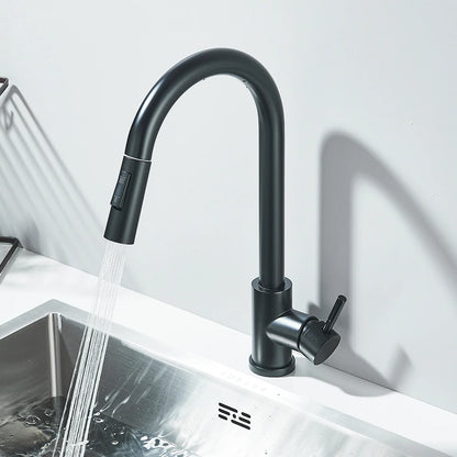 Pull-out kitchen faucet with dual spray modes