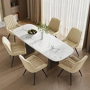 Mid-century modern upholstered dining chairs set of six