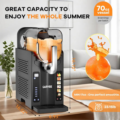 No-ice slushie machine with preset programs
