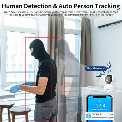 360° indoor security camera with night vision