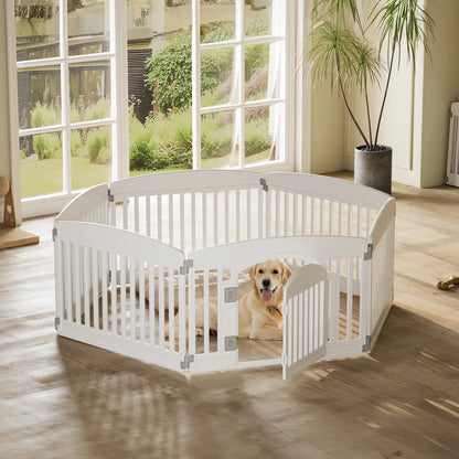 Expandable six-panel portable dog playpen fence