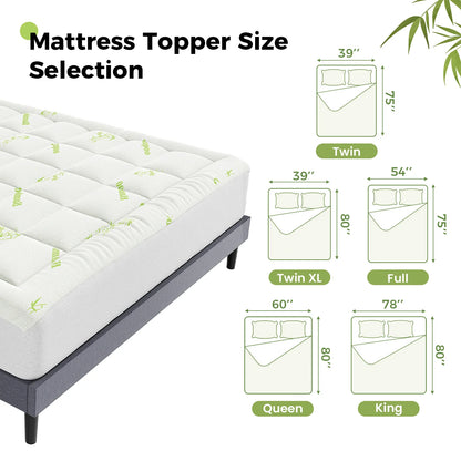 Bamboo fiber cooling mattress topper