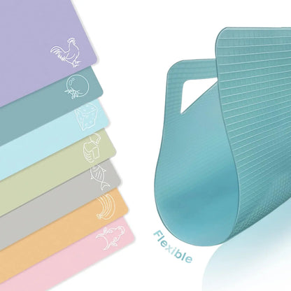 Flexible non-slip cutting board set