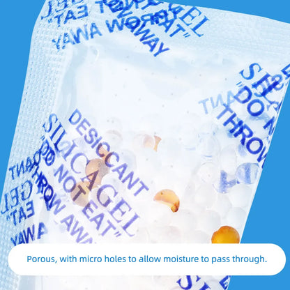 Non-toxic silica gel moisture absorber packs