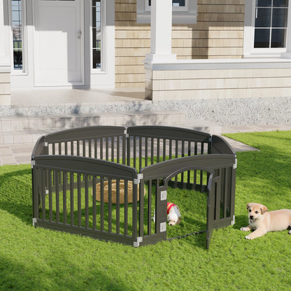 Expandable six-panel portable dog playpen fence