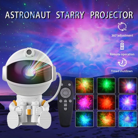 Astronaut galaxy projector with starry night lights