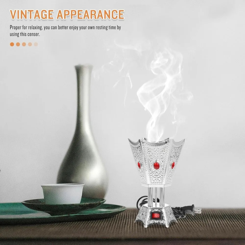 Electric plug-in incense burner for home or spa