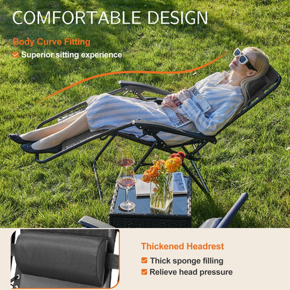 Set of two zero gravity recliner lounge chairs