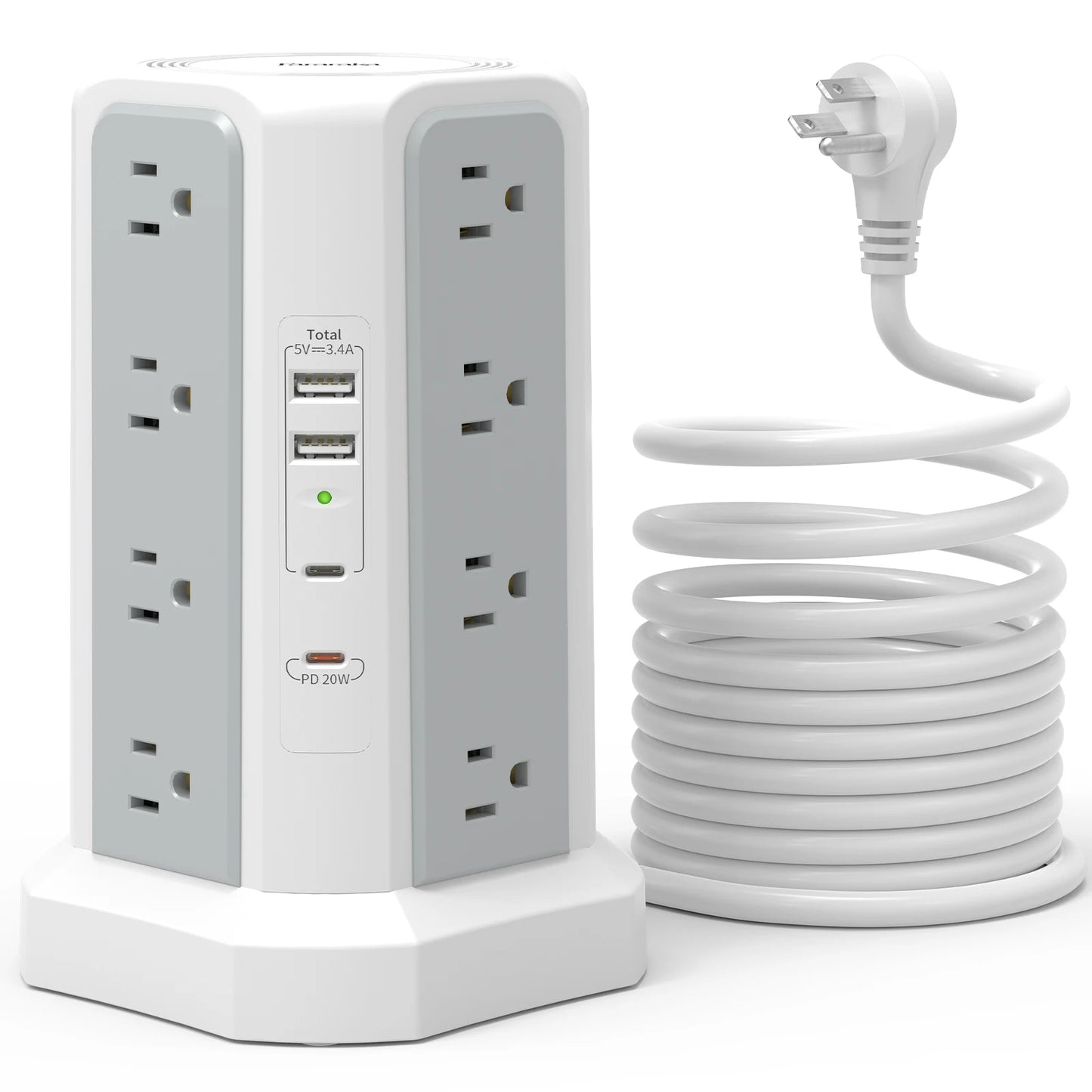 Four-layer extension tower with PD fast charging